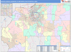 Denver-Aurora-Lakewood Metro Area Digital Map Color Cast Style